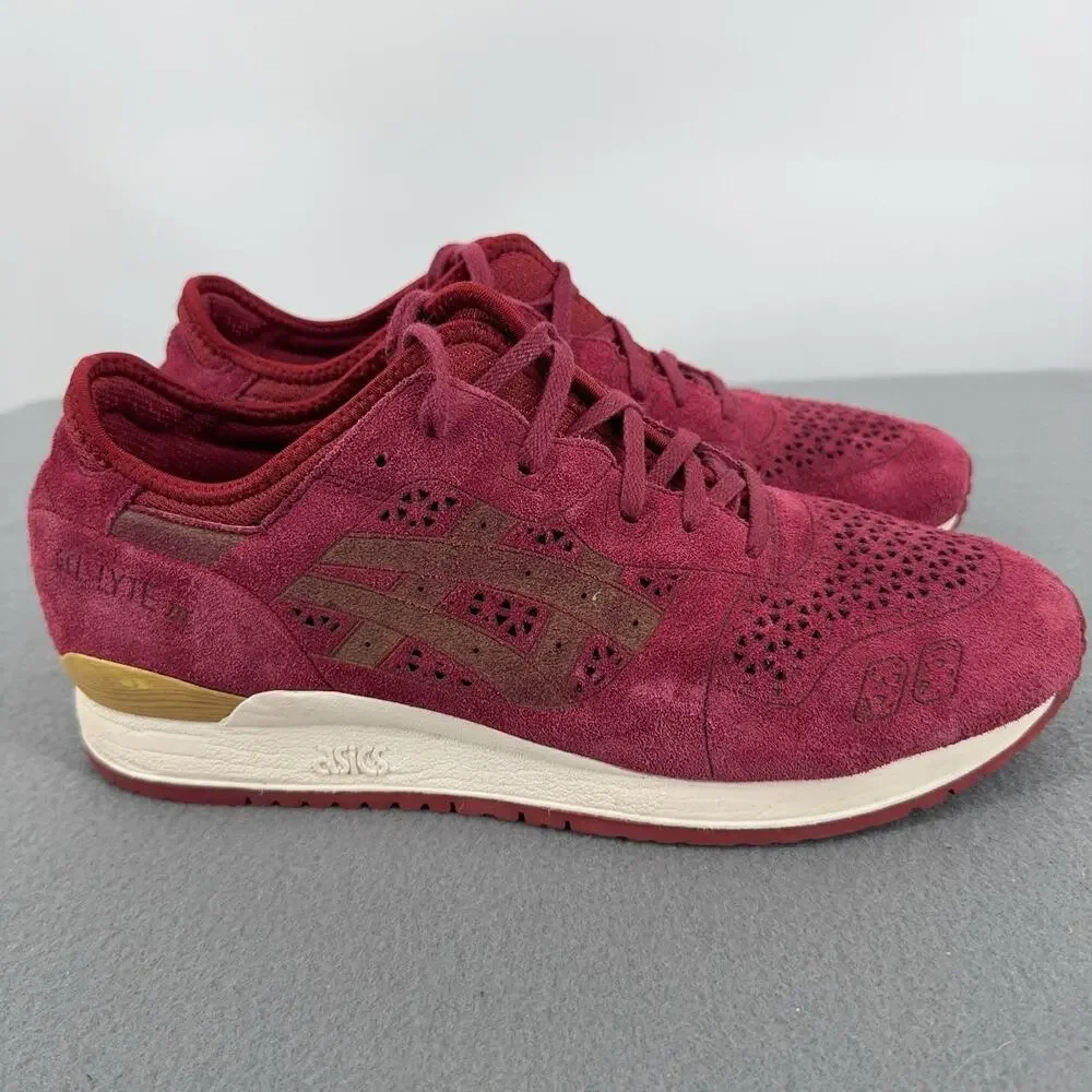 ASICS Gel-Lyte III EVO Laser Cut Burgundy Laser Pack H5E3L Men's Size 10.5 Shoes